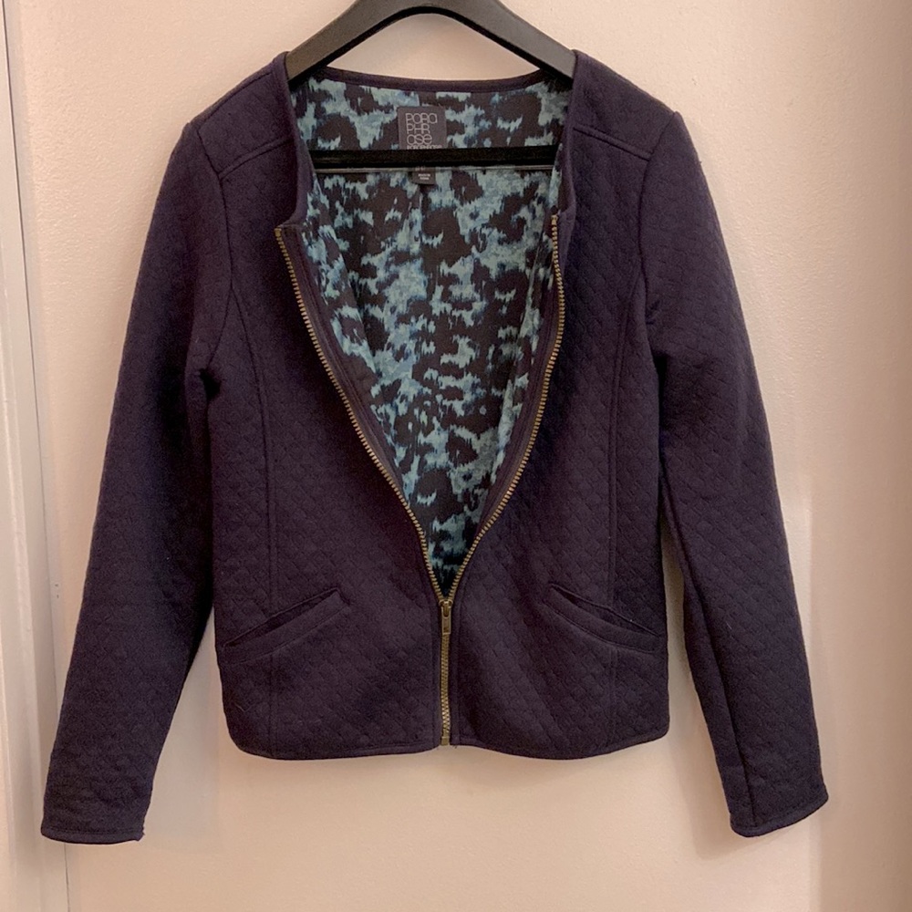 Quilted blazer with patterned lining detail, xs-s
